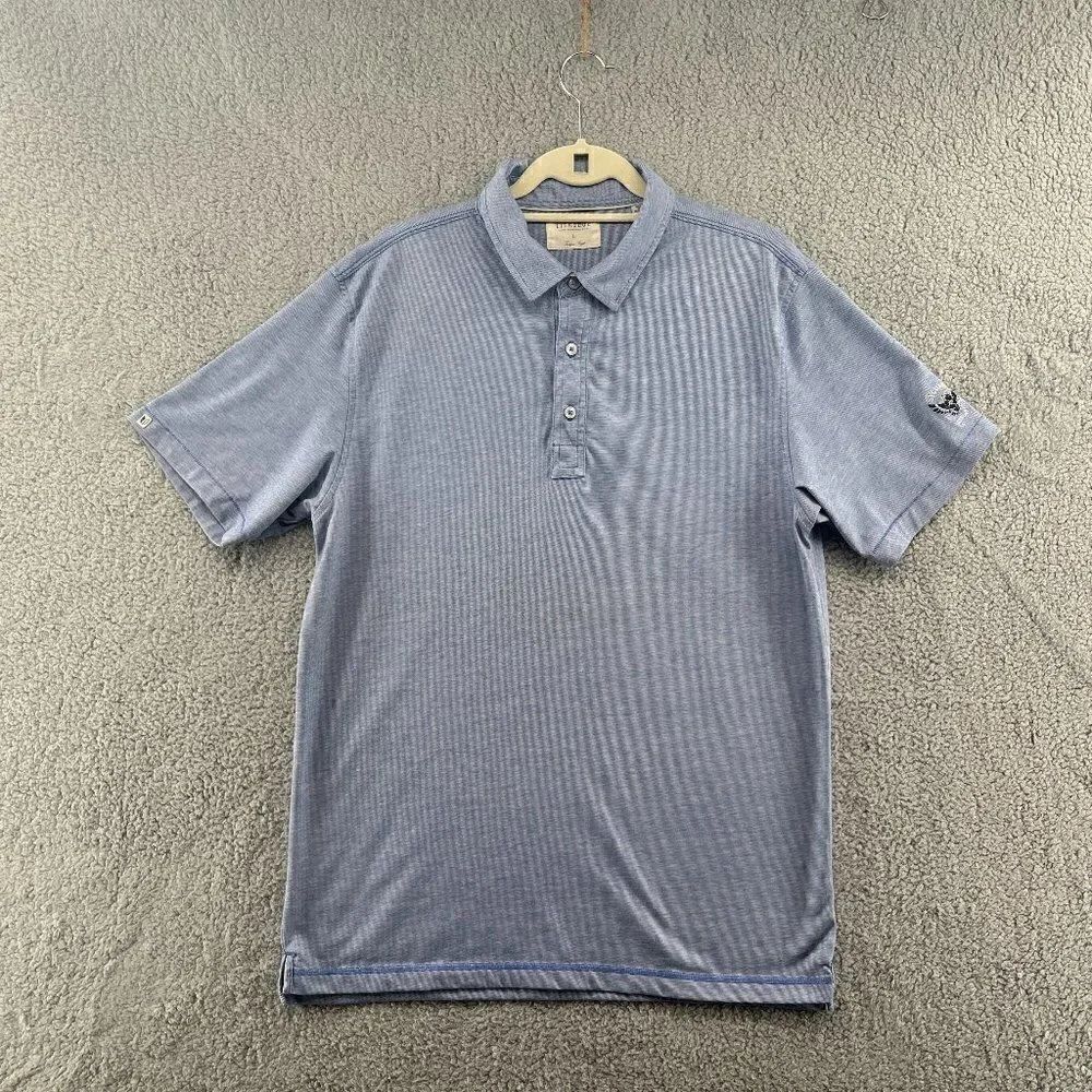 Linksoul Tempus Fugit Golf Polo Shirt Mens Large Luxury Cotton Blue